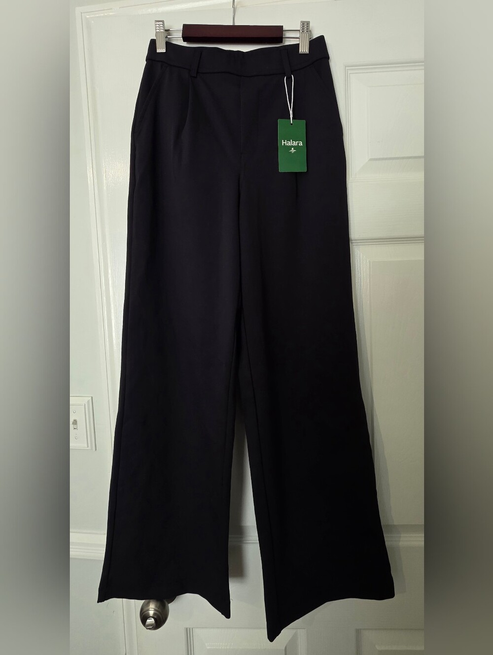 NWT HALARA Black Wide Leg Trousers Sz XS Tall